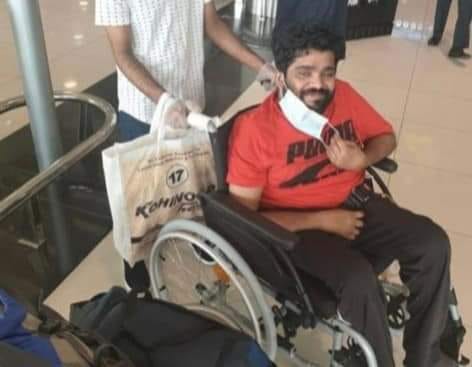 hindu seva kendram helps differently able praveen to return home country from dubai